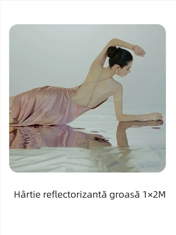Recuzita pentru studio: hârtie oglindă reflectantă cu textură valuri de apă pentru portrete, efect laser