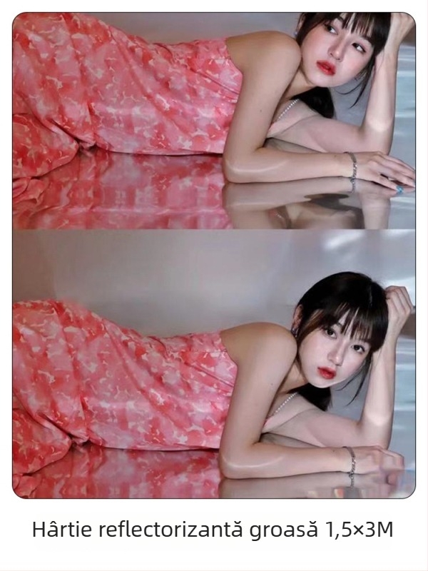 Recuzita pentru studio: hârtie oglindă reflectantă cu textură valuri de apă pentru portrete, efect laser