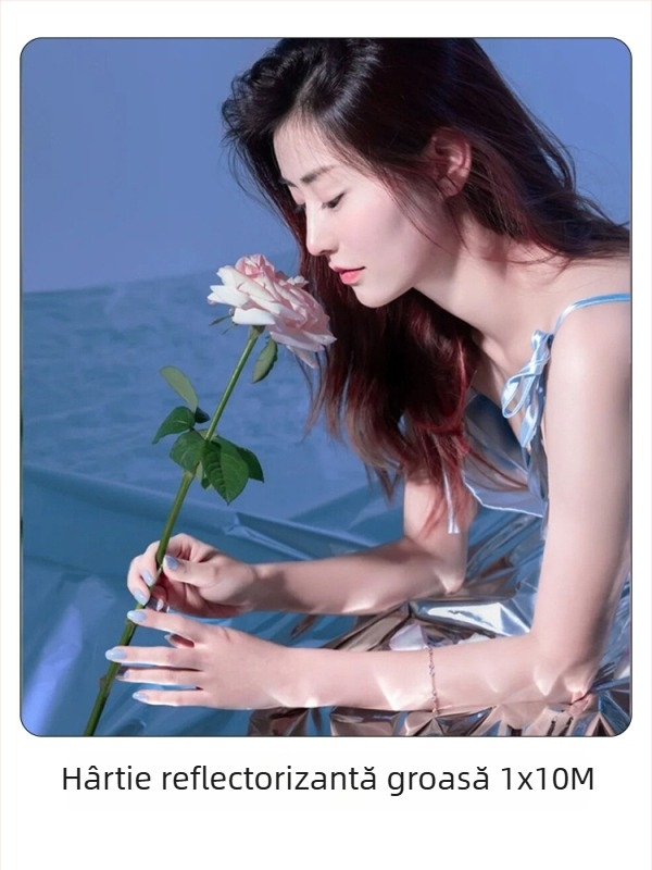 Recuzita pentru studio: hârtie oglindă reflectantă cu textură valuri de apă pentru portrete, efect laser