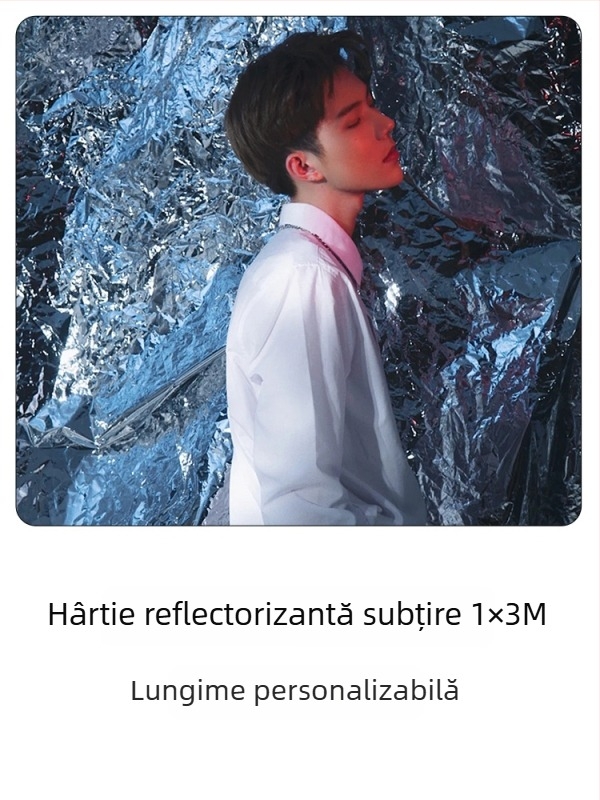 Recuzita pentru studio: hârtie oglindă reflectantă cu textură valuri de apă pentru portrete, efect laser