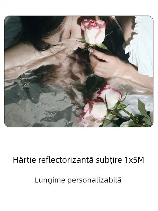 Recuzita pentru studio: hârtie oglindă reflectantă cu textură valuri de apă pentru portrete, efect laser