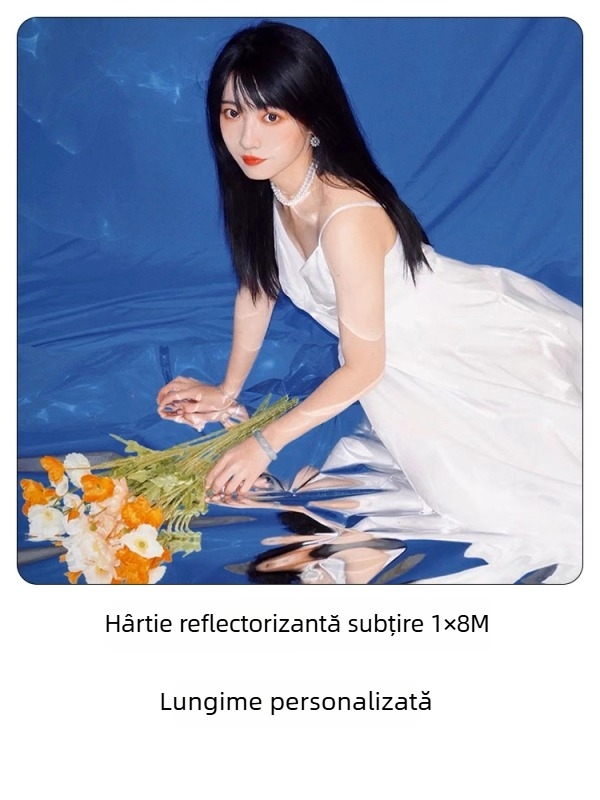Recuzita pentru studio: hârtie oglindă reflectantă cu textură valuri de apă pentru portrete, efect laser