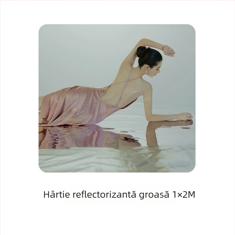 Recuzita pentru studio: hârtie oglindă reflectantă cu textură valuri de apă pentru portrete, efect laser