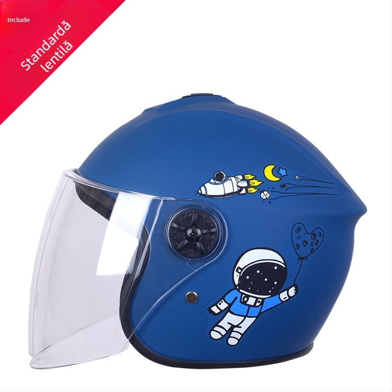 Cască pentru copii unisex, tip half-helmet, pentru biciclete electrice, toate anotimpurile, ABS material