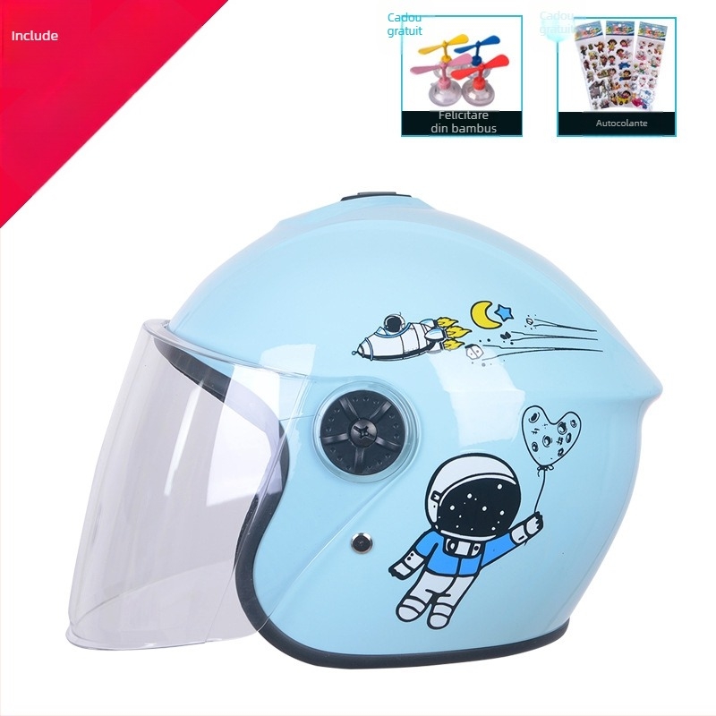 Cască pentru copii unisex, tip half-helmet, pentru biciclete electrice, toate anotimpurile, ABS material