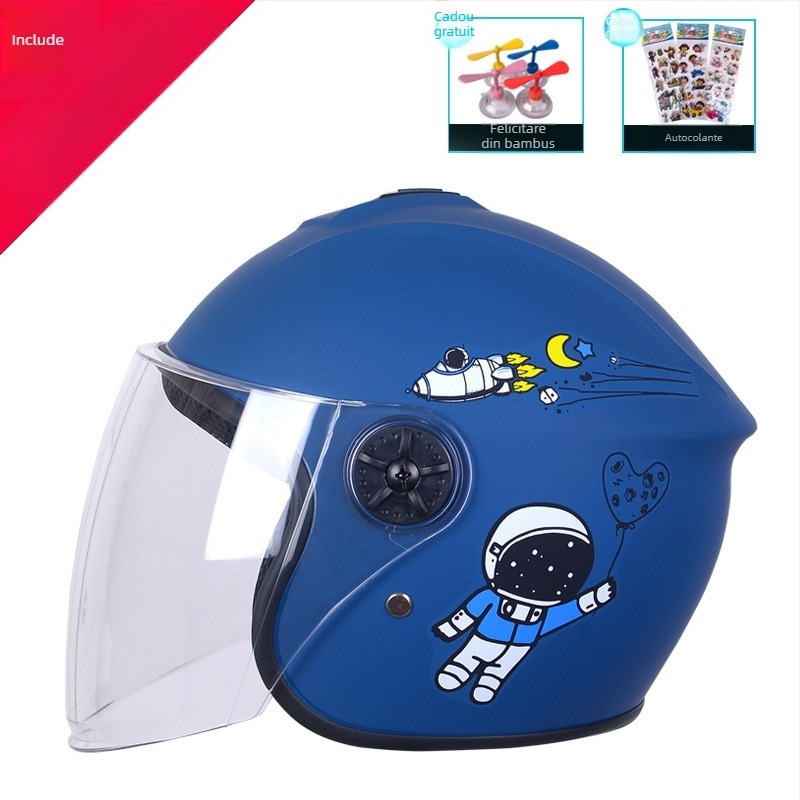 Cască pentru copii unisex, tip half-helmet, pentru biciclete electrice, toate anotimpurile, ABS material