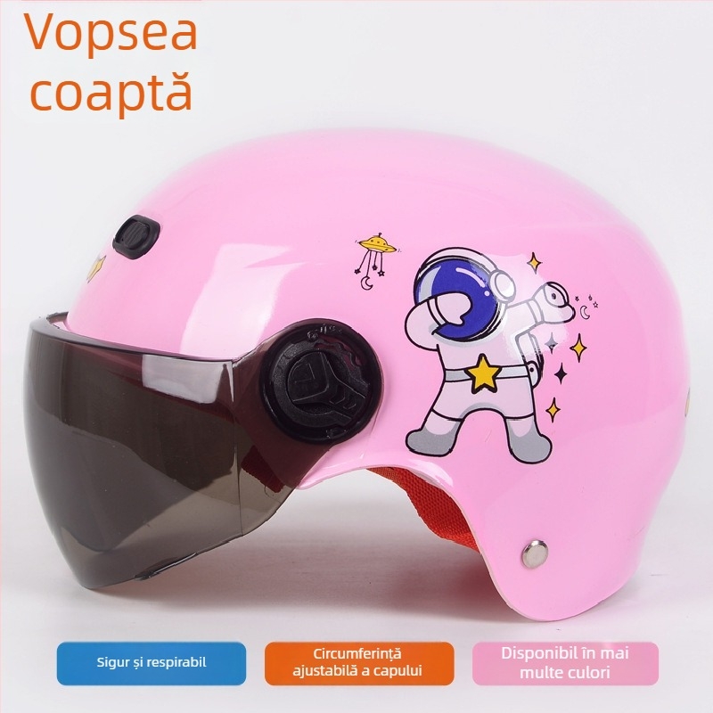 Cască pentru copii unisex, tip half-helmet, pentru biciclete electrice, toate anotimpurile, ABS material