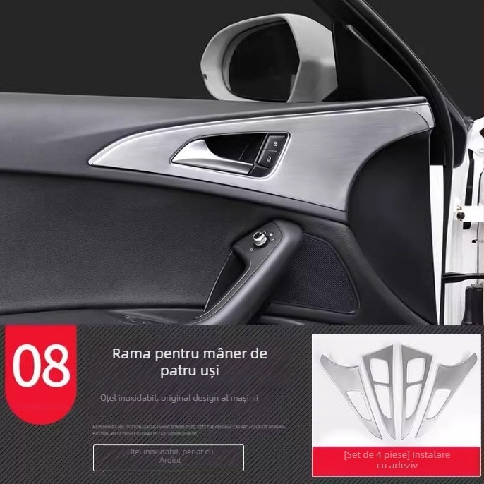 Zhan ke oțel inoxidabil – Cadru panoului central de comandă și decorul interior al ușii pentru Audi A6L/A7 (12-18) – rezistent la zgârieturi și uzură