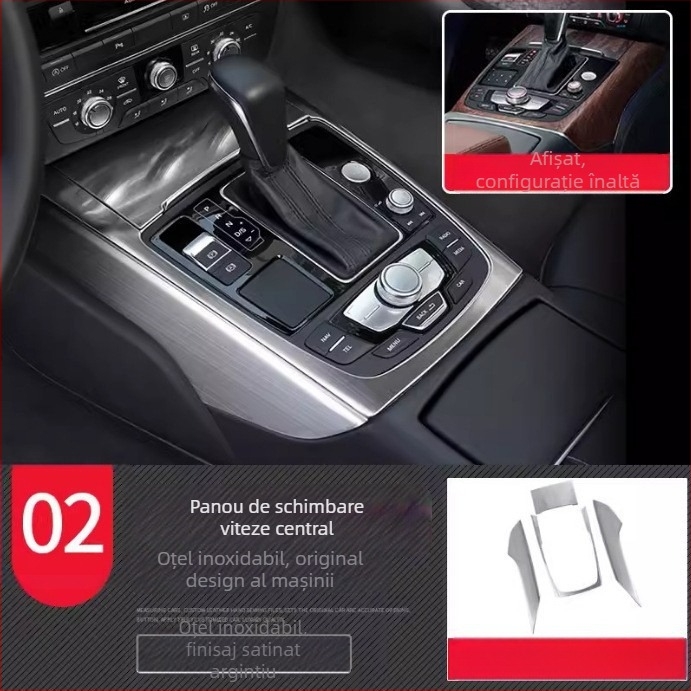 Zhan ke oțel inoxidabil – Cadru panoului central de comandă și decorul interior al ușii pentru Audi A6L/A7 (12-18) – rezistent la zgârieturi și uzură