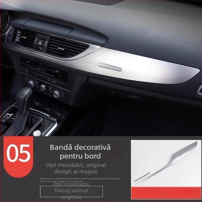 Zhan ke oțel inoxidabil – Cadru panoului central de comandă și decorul interior al ușii pentru Audi A6L/A7 (12-18) – rezistent la zgârieturi și uzură
