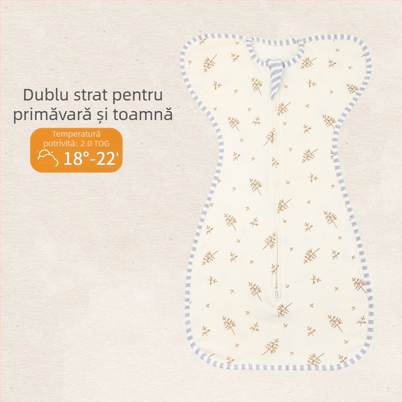 Sac de dormit pentru bebeluși din bumbac, cocon de înfășare cu mâneci detașabile, căptușit, 75 cm, pentru nou-născuți, toate anotimpurile