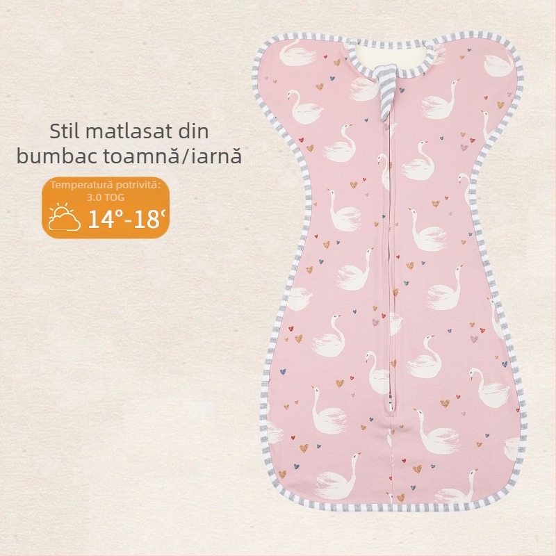 Sac de dormit pentru bebeluși din bumbac, cocon de înfășare cu mâneci detașabile, căptușit, 75 cm, pentru nou-născuți, toate anotimpurile