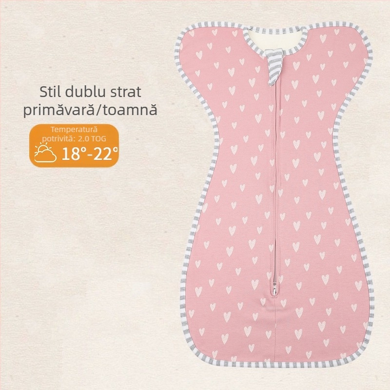 Sac de dormit pentru bebeluși din bumbac, cocon de înfășare cu mâneci detașabile, căptușit, 75 cm, pentru nou-născuți, toate anotimpurile