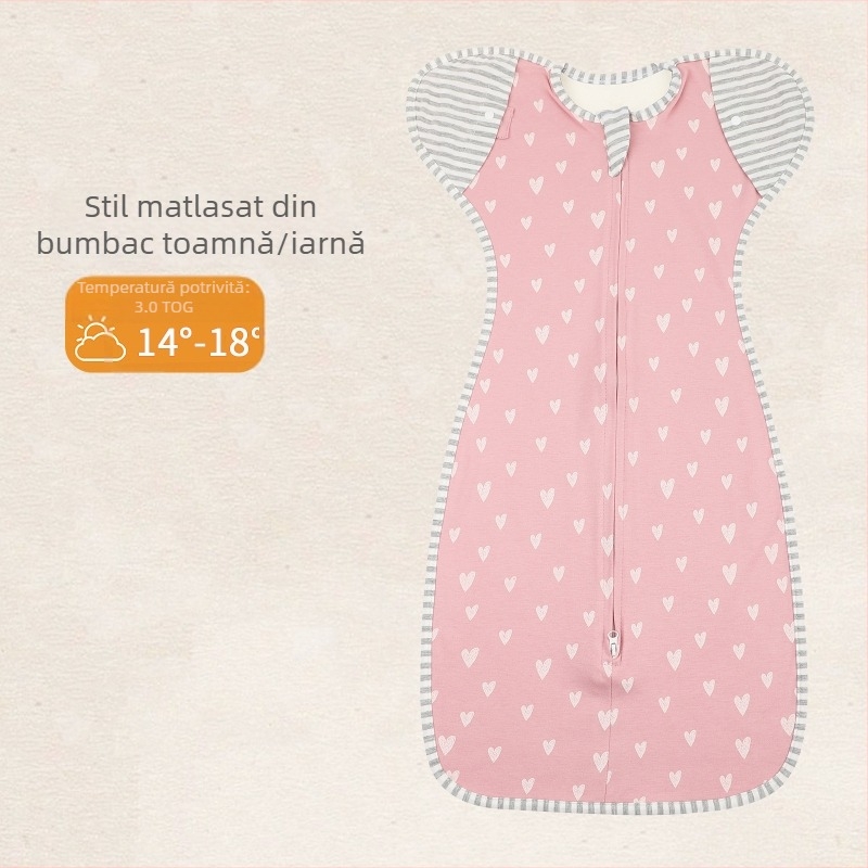 Sac de dormit pentru bebeluși din bumbac, cocon de înfășare cu mâneci detașabile, căptușit, 75 cm, pentru nou-născuți, toate anotimpurile