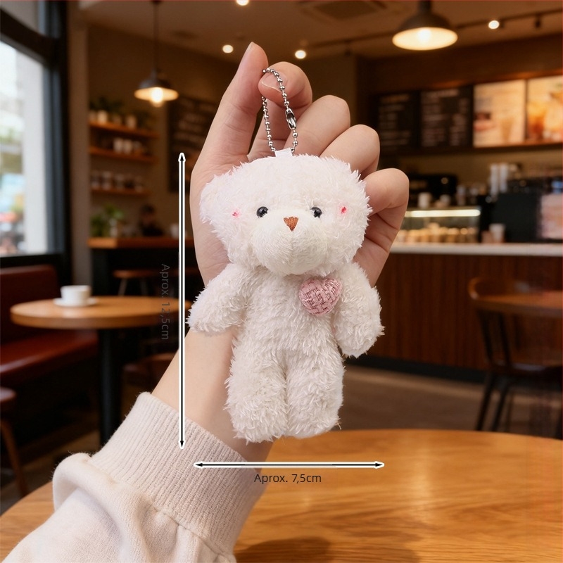 Ursuleț pluș cu breloc – pluș cristalino foarte moale, umplutură PP bumbac, mostre personalizate, potrivit pentru 14+ ani