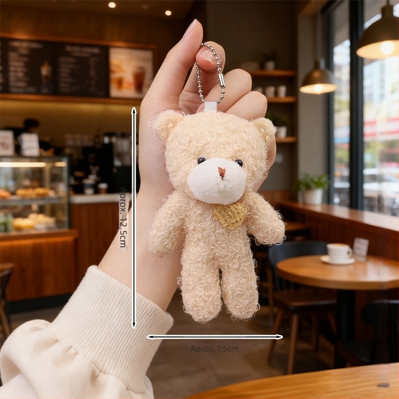 Ursuleț pluș cu breloc – pluș cristalino foarte moale, umplutură PP bumbac, mostre personalizate, potrivit pentru 14+ ani