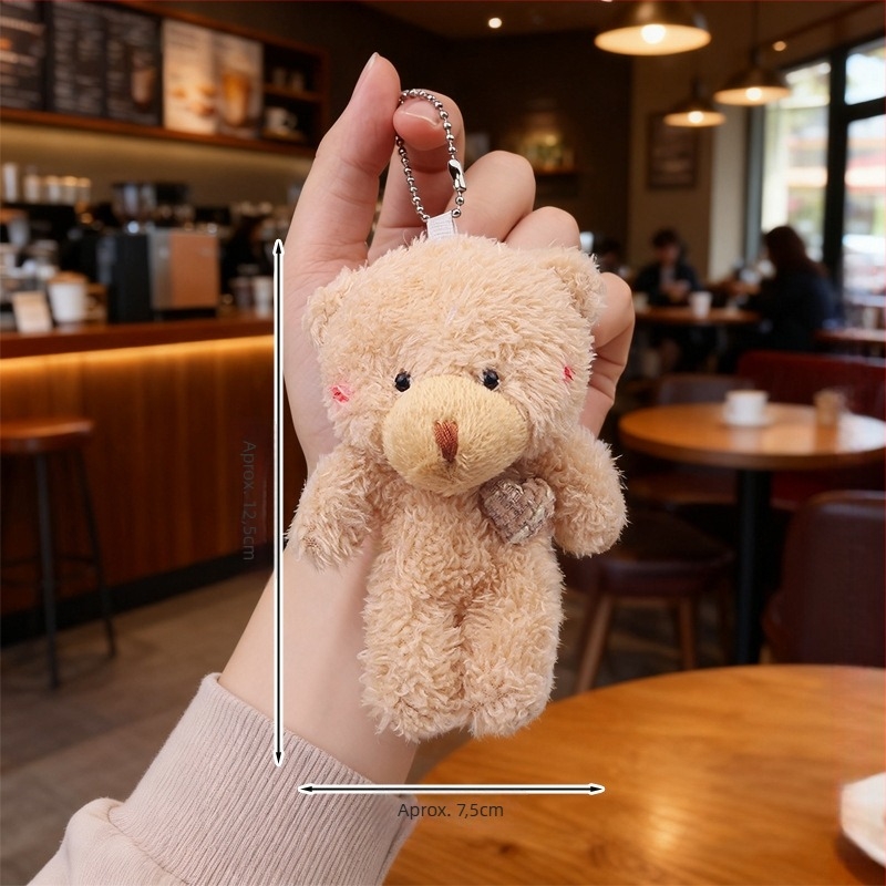 Ursuleț pluș cu breloc – pluș cristalino foarte moale, umplutură PP bumbac, mostre personalizate, potrivit pentru 14+ ani