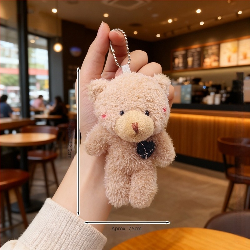 Ursuleț pluș cu breloc – pluș cristalino foarte moale, umplutură PP bumbac, mostre personalizate, potrivit pentru 14+ ani