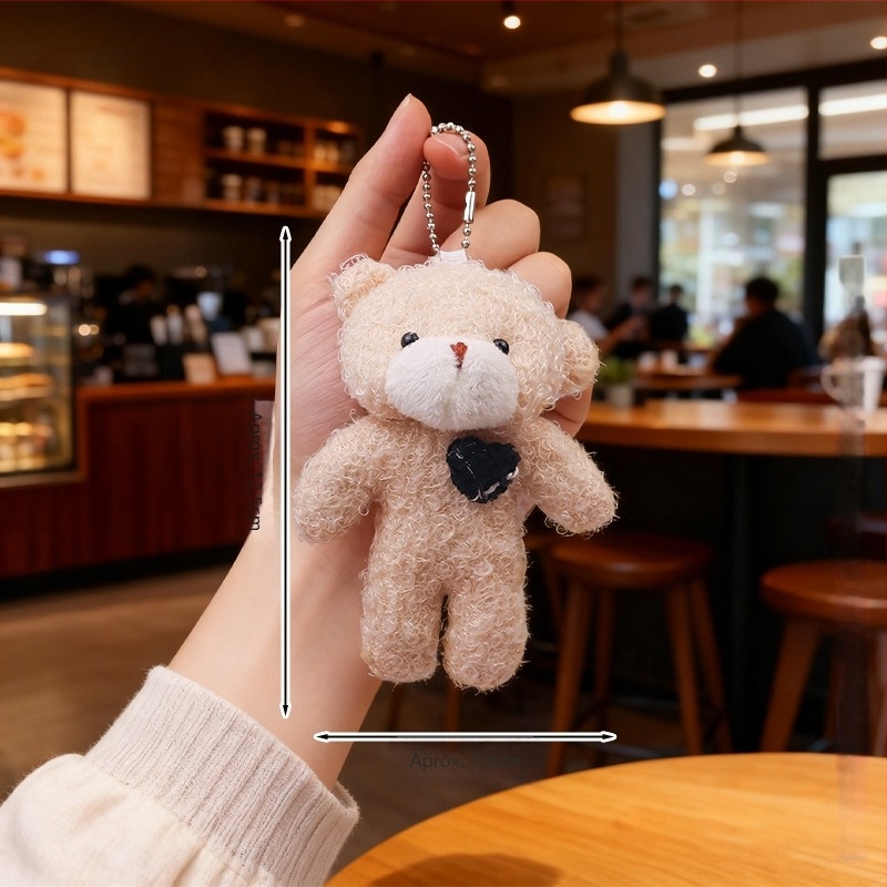 Ursuleț pluș cu breloc – pluș cristalino foarte moale, umplutură PP bumbac, mostre personalizate, potrivit pentru 14+ ani