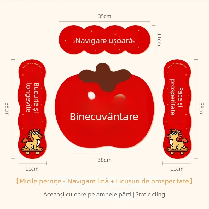 Spring Couplet PVC Sticker pentru ușă, cu cuvinte de binecuvântare, imprimare, XiGe, model JDT-DL