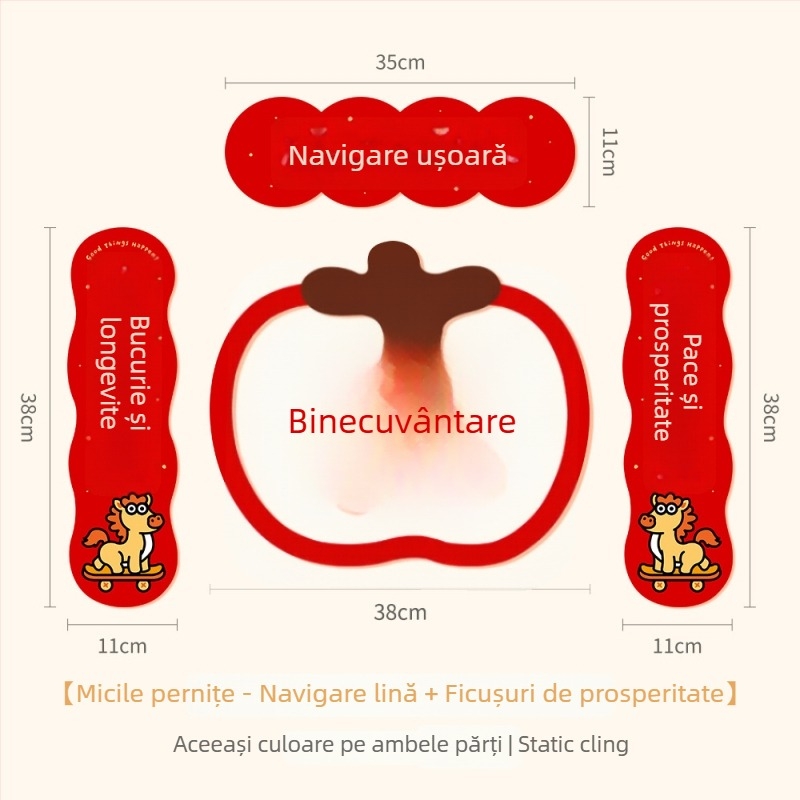 Spring Couplet PVC Sticker pentru ușă, cu cuvinte de binecuvântare, imprimare, XiGe, model JDT-DL