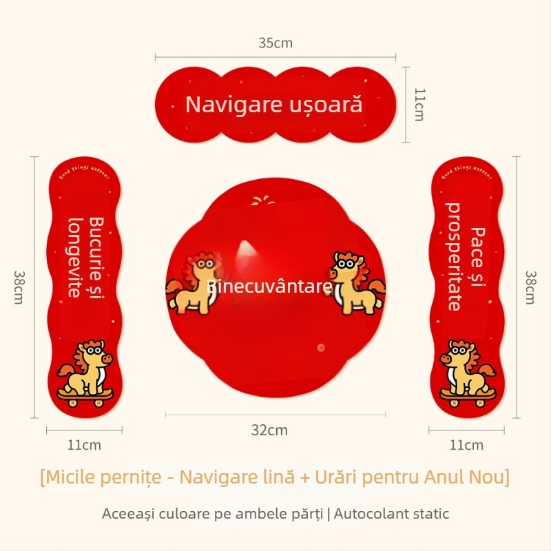 Spring Couplet PVC Sticker pentru ușă, cu cuvinte de binecuvântare, imprimare, XiGe, model JDT-DL