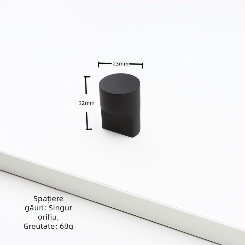 Mâner pentru dulap din aliaj de zinc, formă arcuită, stil modern, montaj pe suprafață, model Rz007