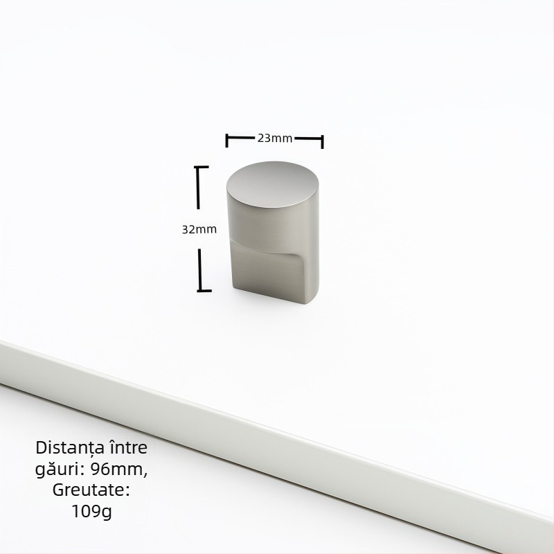 Mâner pentru dulap din aliaj de zinc, formă arcuită, stil modern, montaj pe suprafață, model Rz007