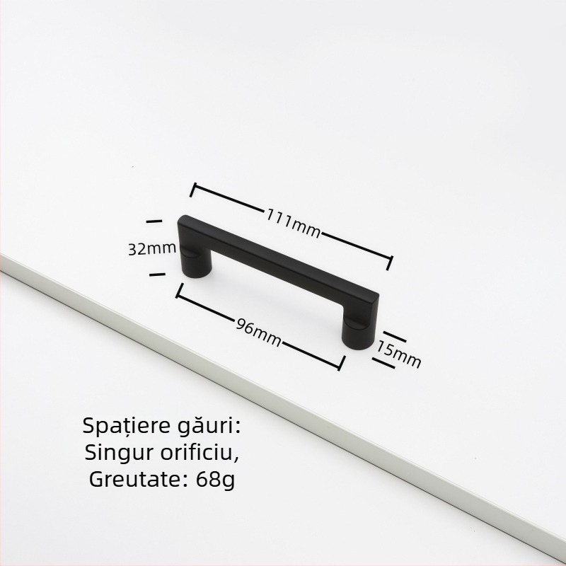 Mâner pentru dulap din aliaj de zinc, formă arcuită, stil modern, montaj pe suprafață, model Rz007