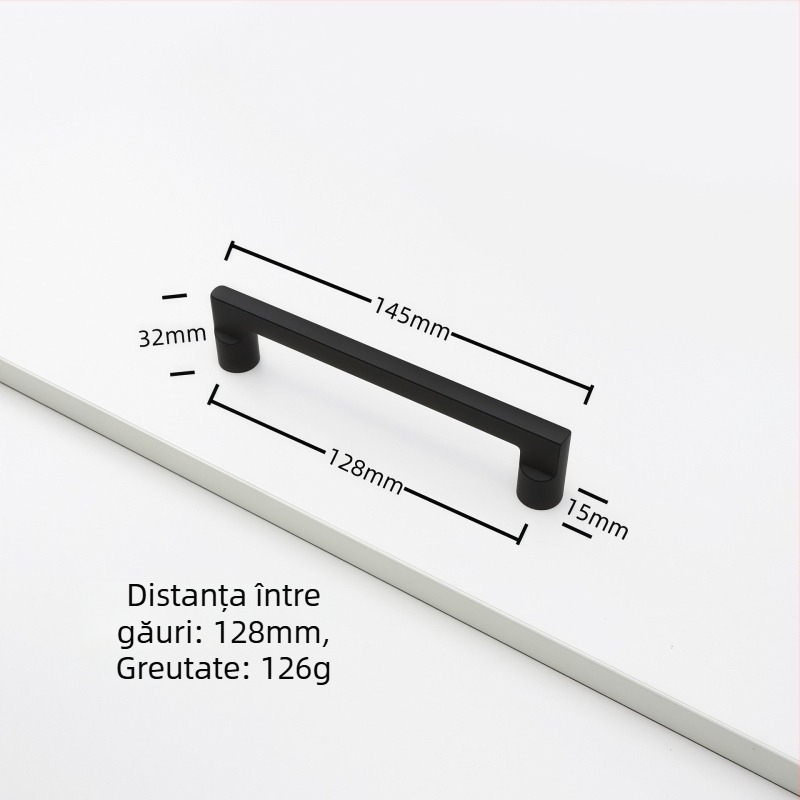 Mâner pentru dulap din aliaj de zinc, formă arcuită, stil modern, montaj pe suprafață, model Rz007
