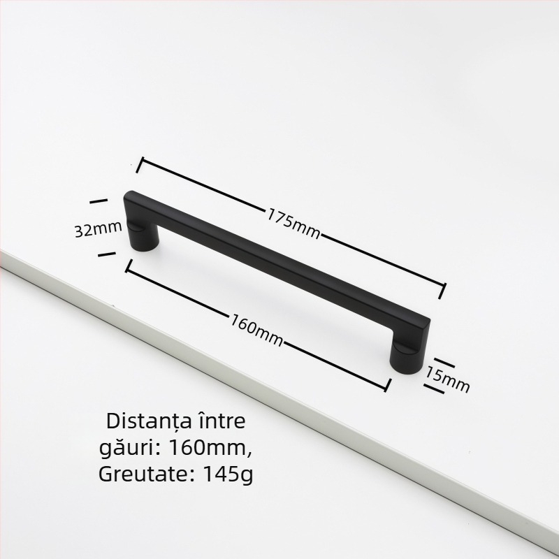 Mâner pentru dulap din aliaj de zinc, formă arcuită, stil modern, montaj pe suprafață, model Rz007