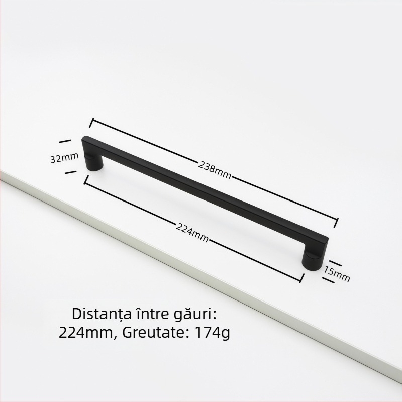 Mâner pentru dulap din aliaj de zinc, formă arcuită, stil modern, montaj pe suprafață, model Rz007