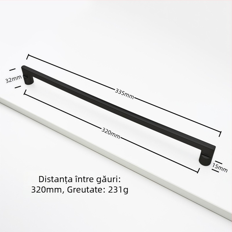 Mâner pentru dulap din aliaj de zinc, formă arcuită, stil modern, montaj pe suprafață, model Rz007