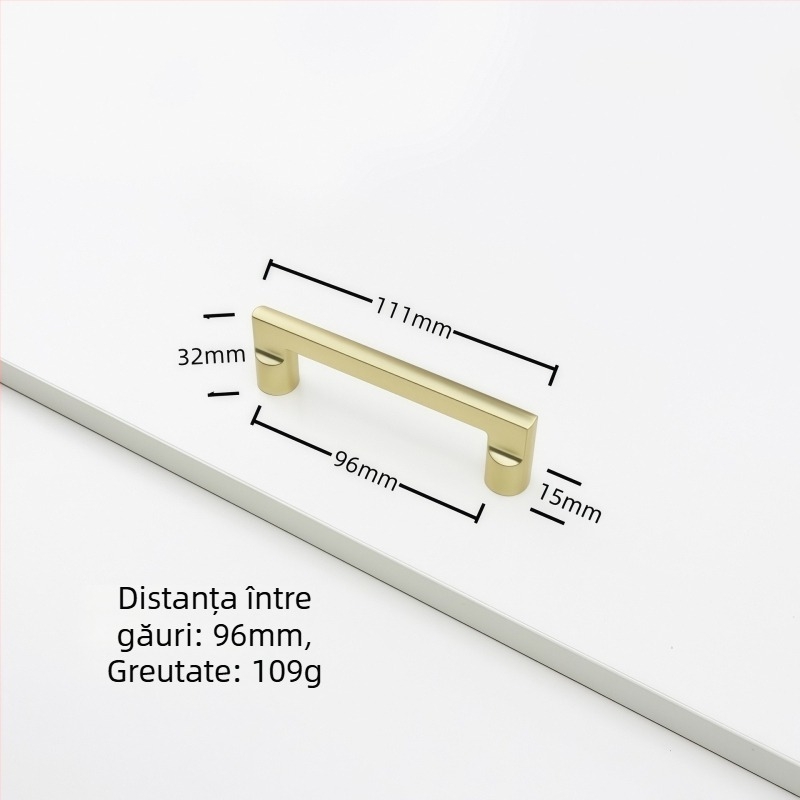 Mâner pentru dulap din aliaj de zinc, formă arcuită, stil modern, montaj pe suprafață, model Rz007
