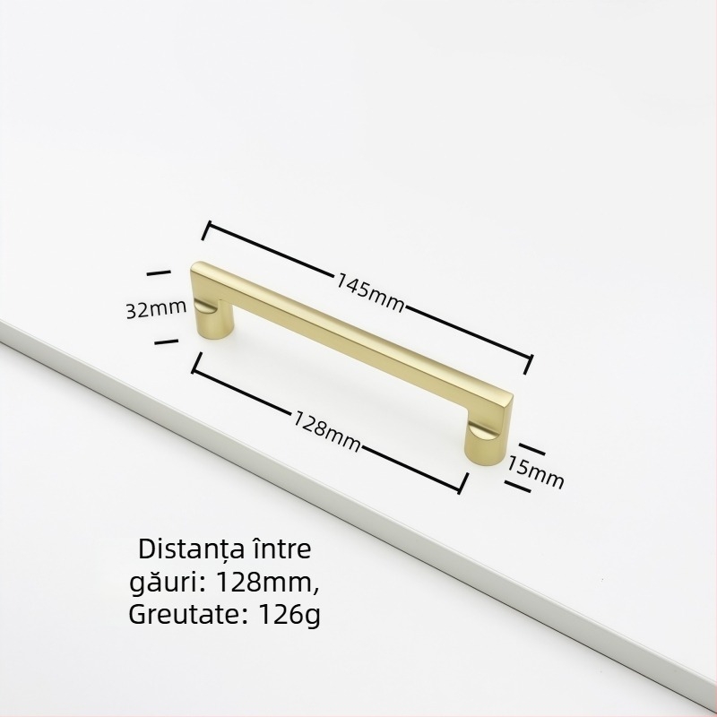 Mâner pentru dulap din aliaj de zinc, formă arcuită, stil modern, montaj pe suprafață, model Rz007