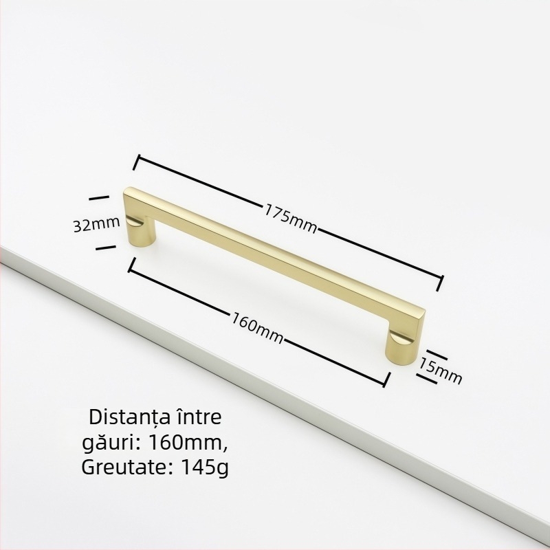 Mâner pentru dulap din aliaj de zinc, formă arcuită, stil modern, montaj pe suprafață, model Rz007