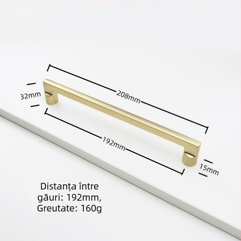 Mâner pentru dulap din aliaj de zinc, formă arcuită, stil modern, montaj pe suprafață, model Rz007