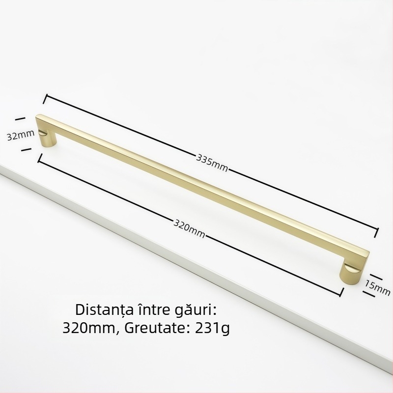 Mâner pentru dulap din aliaj de zinc, formă arcuită, stil modern, montaj pe suprafață, model Rz007