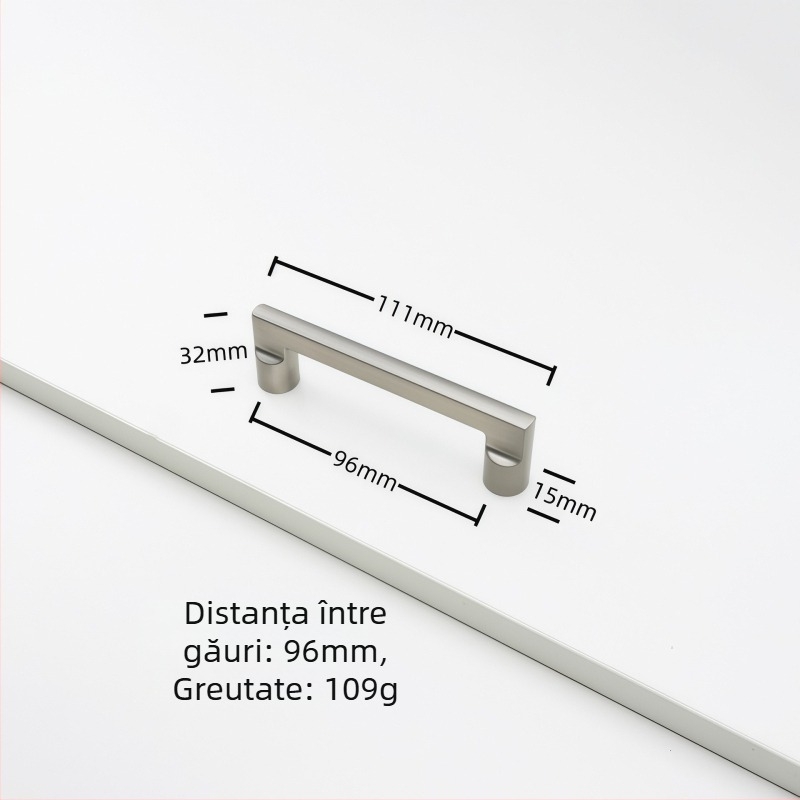 Mâner pentru dulap din aliaj de zinc, formă arcuită, stil modern, montaj pe suprafață, model Rz007