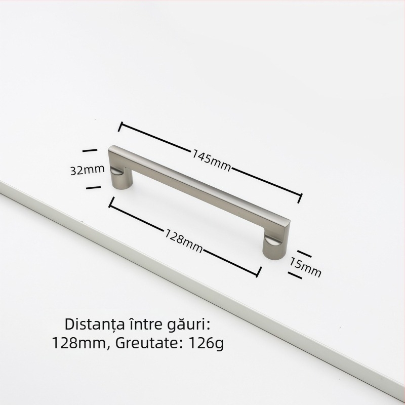 Mâner pentru dulap din aliaj de zinc, formă arcuită, stil modern, montaj pe suprafață, model Rz007