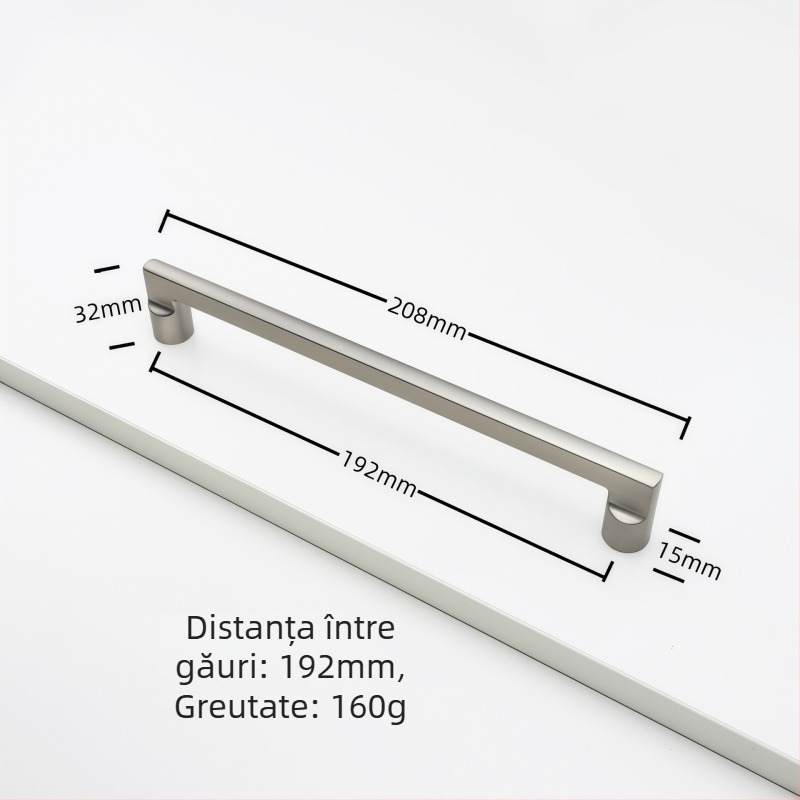 Mâner pentru dulap din aliaj de zinc, formă arcuită, stil modern, montaj pe suprafață, model Rz007