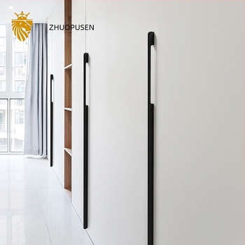 Maner din aliaj de aluminiu pentru ușa de dulap, stil modern minimalist, turnare sub presiune, formă semi-dumpling, montaj pe suprafață