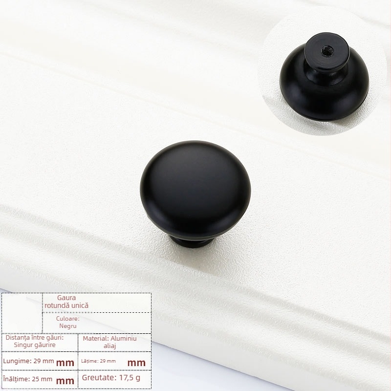 Maner din aliaj de aluminiu pentru ușa de dulap, stil modern minimalist, turnare sub presiune, formă semi-dumpling, montaj pe suprafață