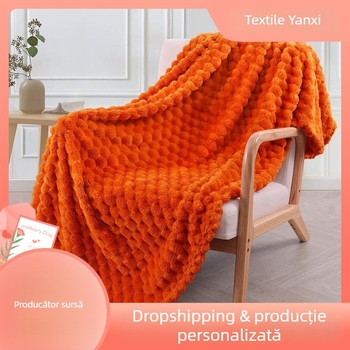 Cuvertură de flanelă din poliester, 300–500 g, pentru toate sezoanele, stil modern minimalist