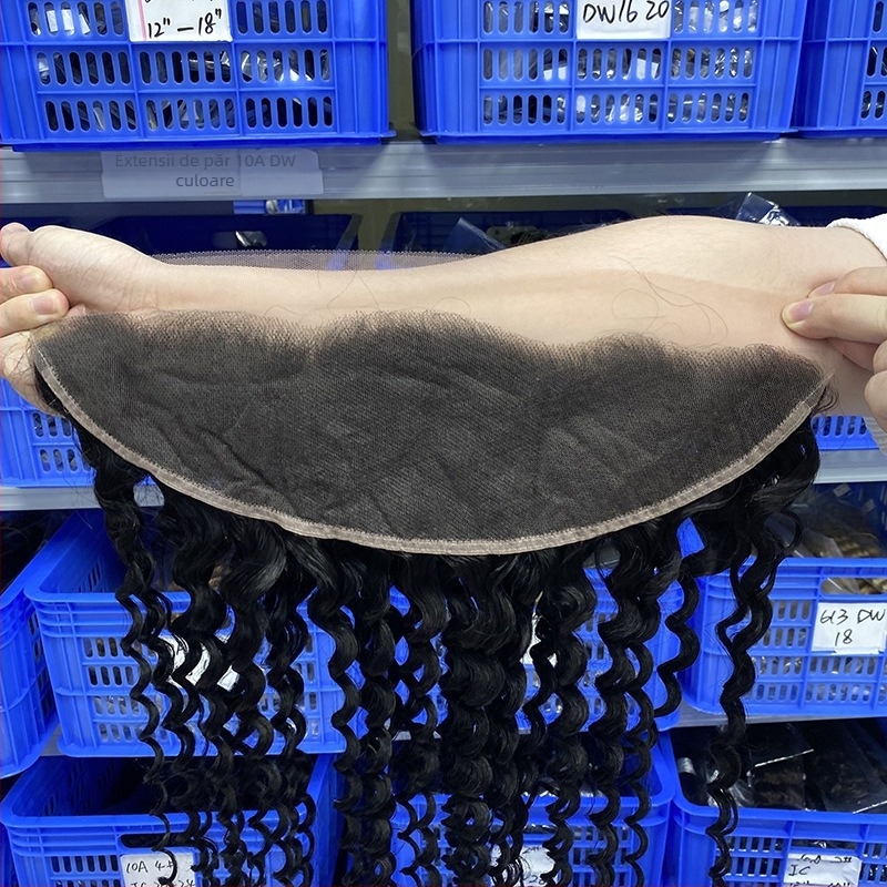 Perucă din păr real cu closure din dantelă Swiss transparent, țesută manual, volum, poate fi vopsită și periată, origine Shandong