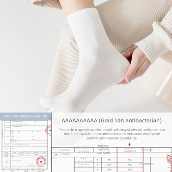 Șosete pentru bărbați antibacteriale din bumbac, cu cinci degete separate, lungime medie, absorbante, deodorante, compoziția: 95% bumbac, 3% nailon, 2% spandex