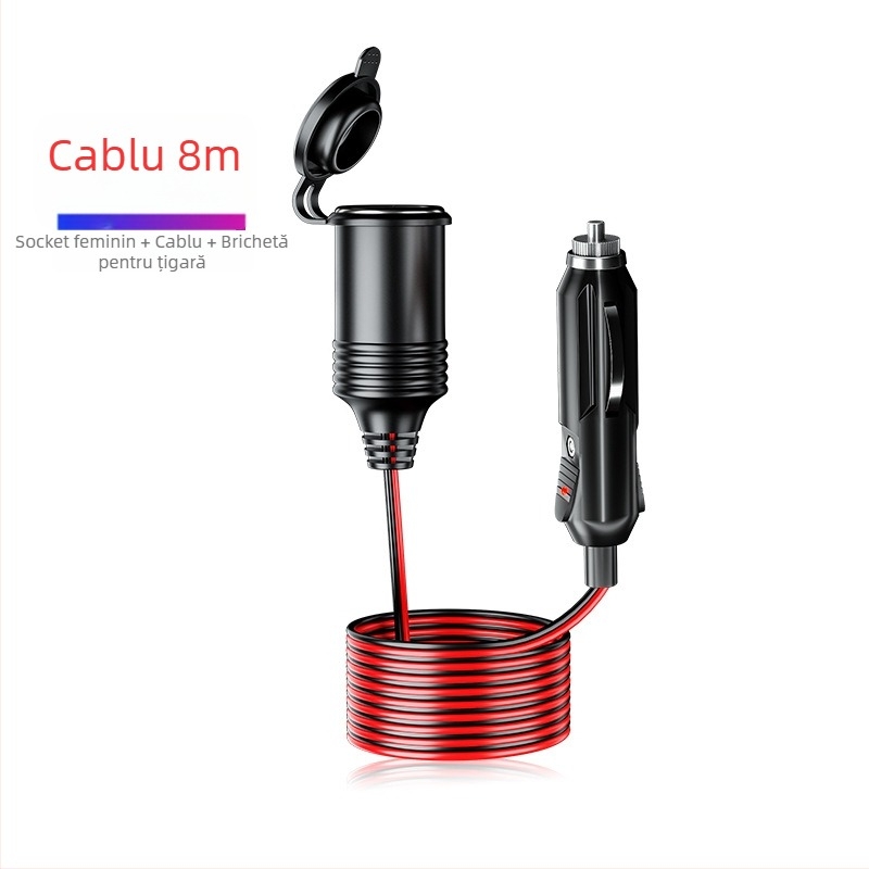 Cablu prelungitor pentru brichetă auto, 12V/24V, carcasă Bakelit, model Y8, 250W