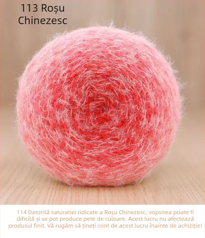 Fire Magic Ball cu pene — gradient pentru croșetat DIY, 7s Worsted, fir simplu, Group-Line