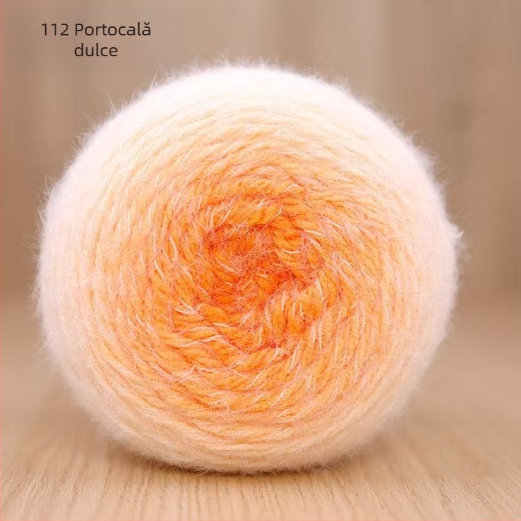 Fire Magic Ball cu pene — gradient pentru croșetat DIY, 7s Worsted, fir simplu, Group-Line