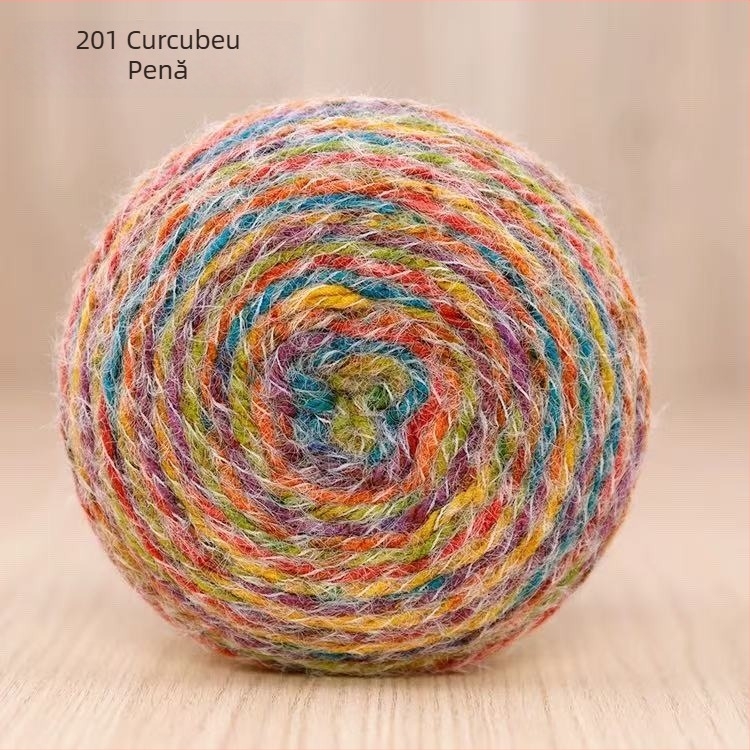 Fire Magic Ball cu pene — gradient pentru croșetat DIY, 7s Worsted, fir simplu, Group-Line